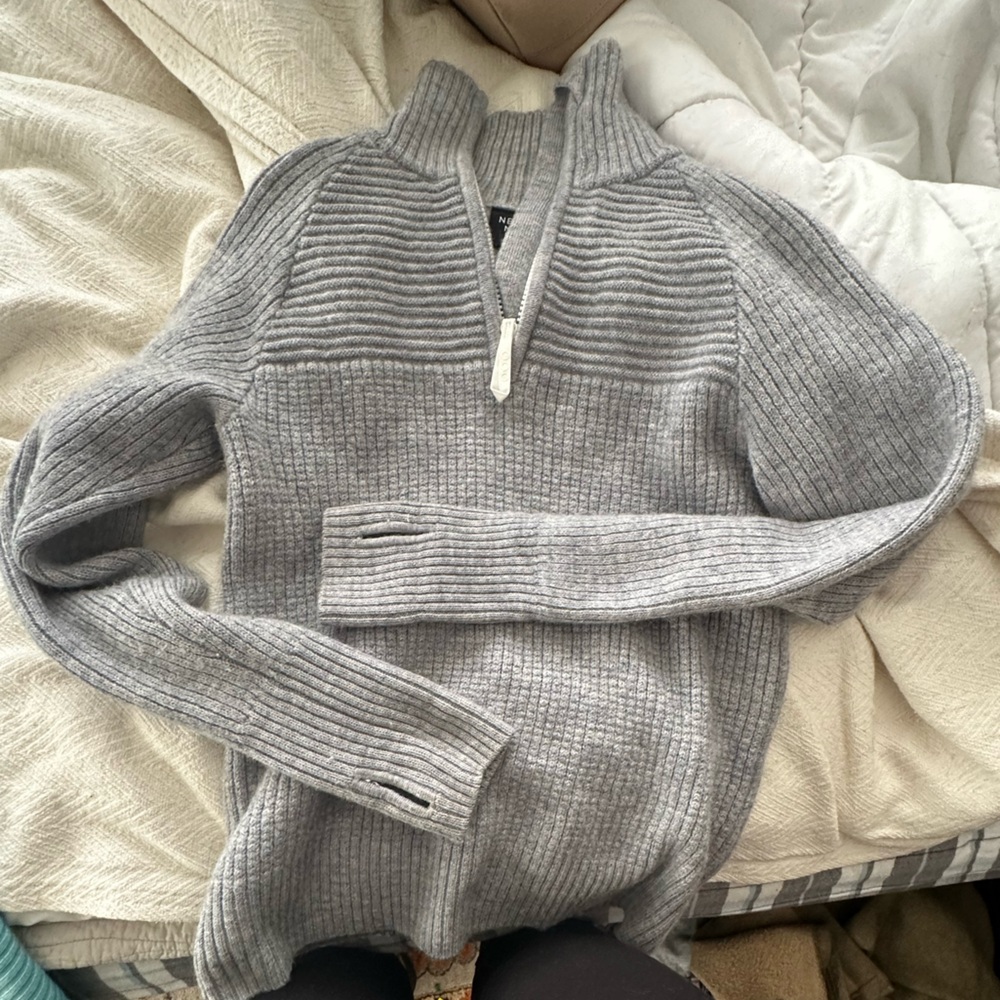 Gray Neomondo Norwegian Wool Women's Quarter Zip Sweater